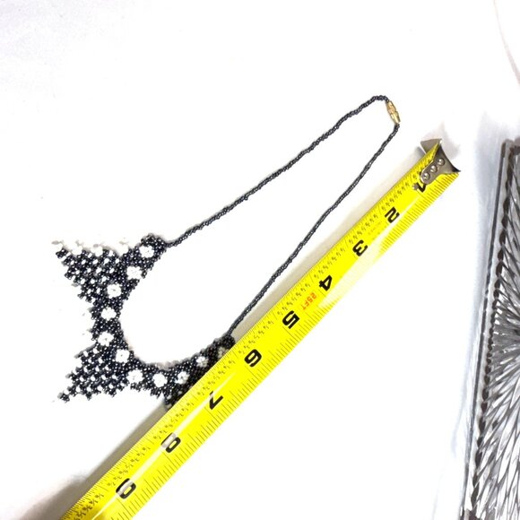 Boho Triangle Beaded Necklace Handmade Beadwork Tribal Style Jewelry Gift - Picture 6 of 6